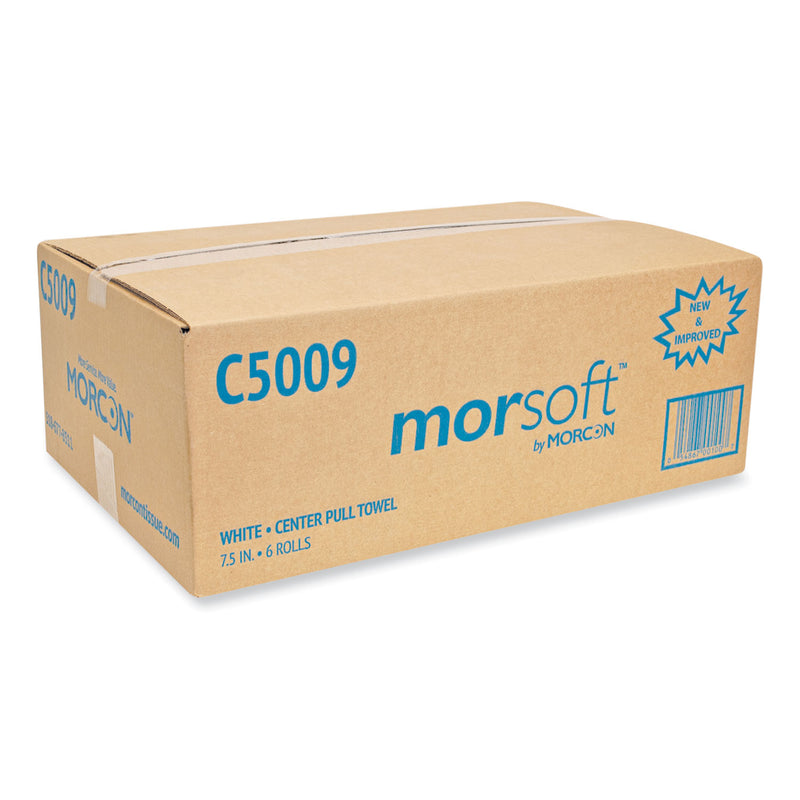 Morcon Tissue Morsoft Center-Pull Roll Towels, 2-Ply, 6.9" dia, 500 Sheets/Roll, 6 Rolls/Carton