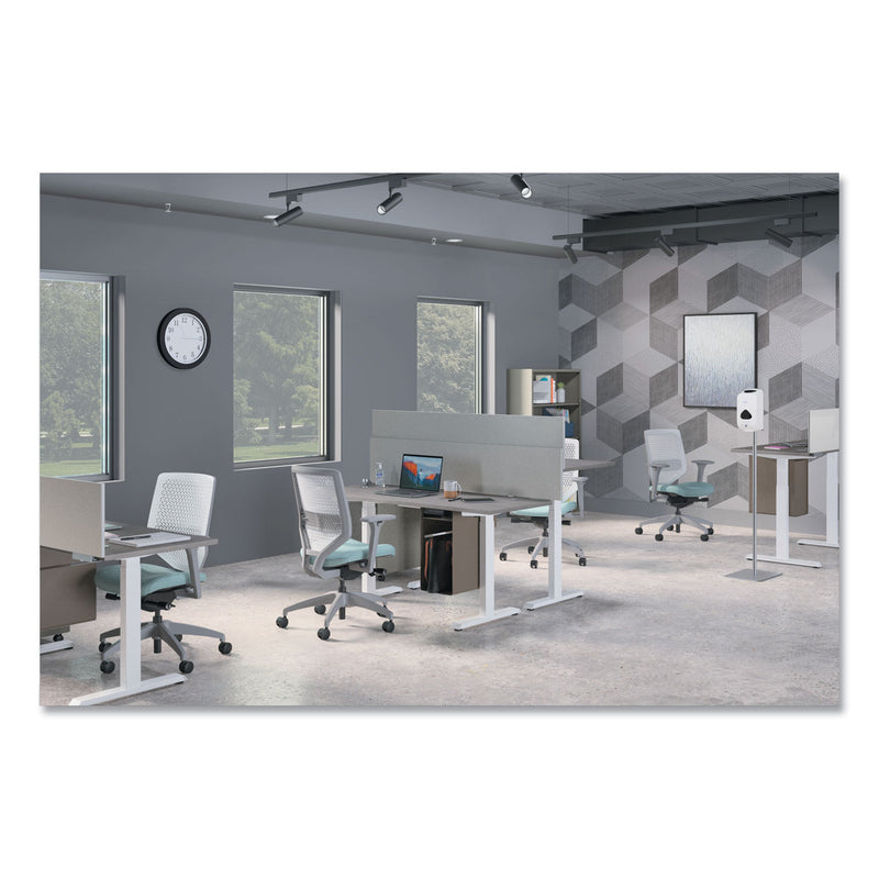 HON Hand Sanitizer Station Stand, 12 x 16 x 54, Silver