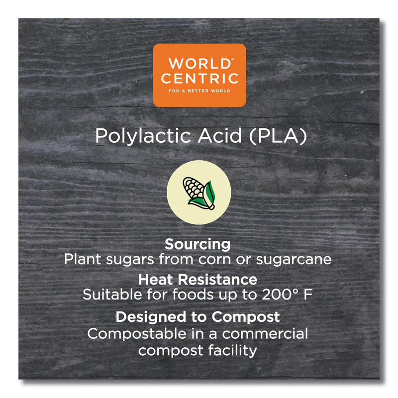 World Centric PLA Rectangular Deli Containers, 32 oz, 6.1 x 7.6 x 2.8, Clear, Plastic, 600/Carton