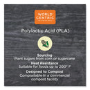 World Centric PLA Rectangular Deli Container Lids, 6.5 x 7.5 x 0.3, Clear, Plastic, 600/Carton