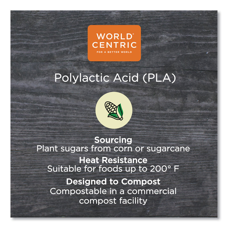 World Centric PLA Clear Cold Cup Lids, Dome Lid, Fits 2 oz Portion Cup and 9 oz to 24 oz Cups, 1,000/Carton