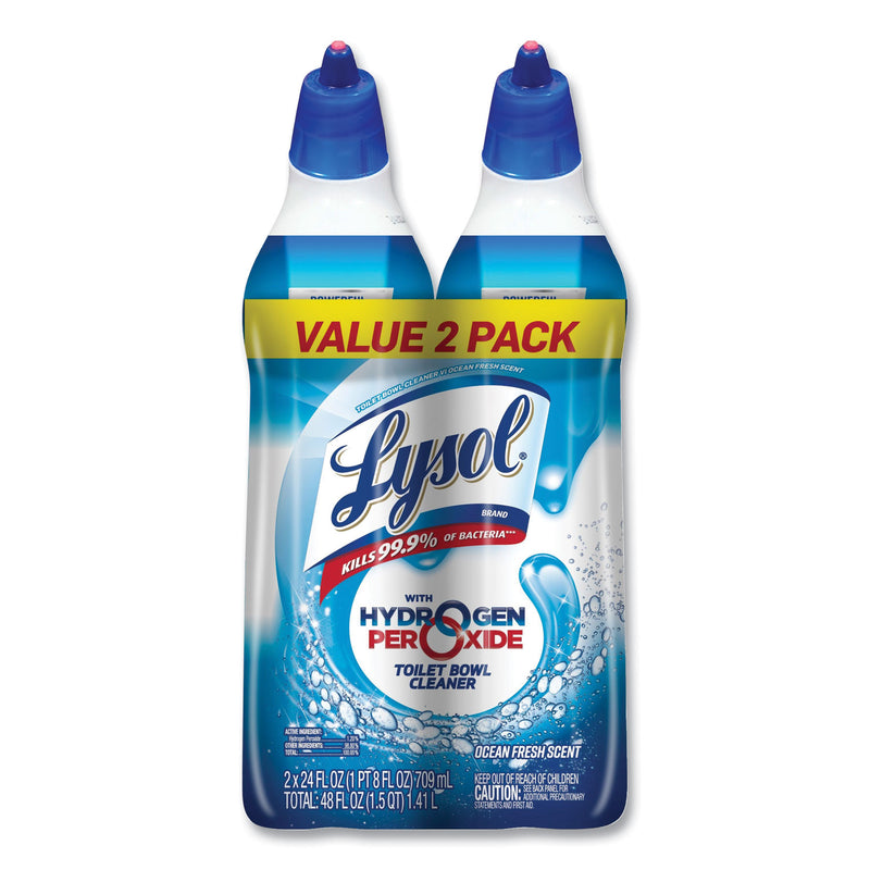 LYSOL Toilet Bowl Cleaner with Hydrogen Peroxide, Ocean Fresh, 24 oz, 2/Pack