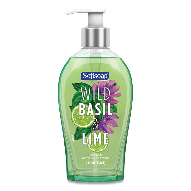 Softsoap Premium Liquid Hand Soap, Basil and Lime, 13 oz, 4/Carton