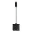 Belkin USB-C to HDMI + Charge Adapter, HDMI/USB-C(F)/USB-C(M), 2.53", Black