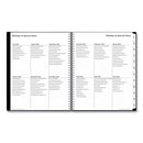 Blue Sky Solid Black Teacher's Weekly/Monthly Lesson Planner, Two-Page Spread (Nine Classes), 11 x 8.5, Black Cover, 2022 to 2023