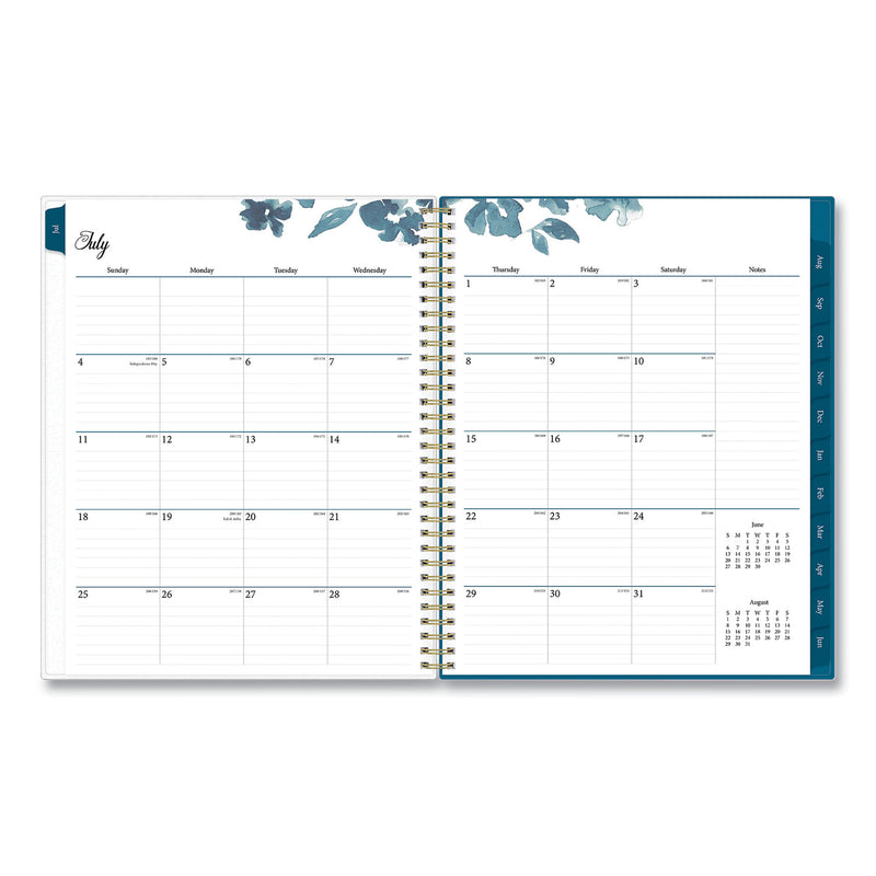 Blue Sky Bakah Blue Academic Year Weekly/Monthly Planner, Floral Artwork, 11 x 8.5, Blue/White Cover, 12-Month (July-June): 2022-2023