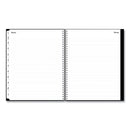 Blue Sky Solid Black Teacher's Weekly/Monthly Lesson Planner, Two-Page Spread (Nine Classes), 11 x 8.5, Black Cover, 2022 to 2023