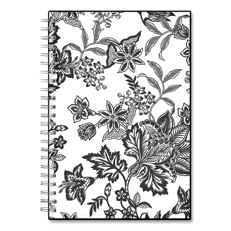 Blue Sky Analeis Create-Your-Own Cover Weekly/Monthly Planner, Floral, 8 x 5, White/Black/Coral, 12-Month (July to June): 2022 to 2023