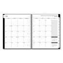 Blue Sky Solid Black Teacher's Weekly/Monthly Lesson Planner, Two-Page Spread (Nine Classes), 11 x 8.5, Black Cover, 2022 to 2023