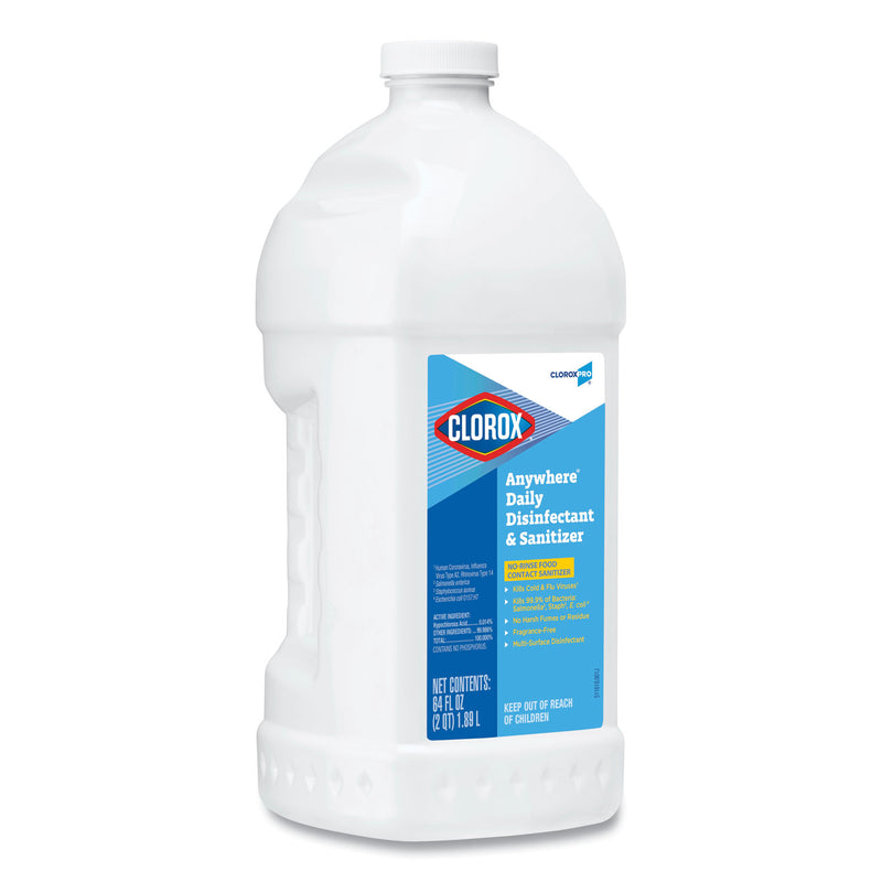 Clorox Anywhere Daily Disinfectant and Sanitizer, 64 oz Bottle, 6/Carton