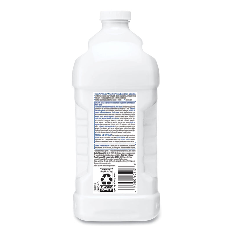 Clorox Anywhere Daily Disinfectant and Sanitizer, 64 oz Bottle, 6/Carton