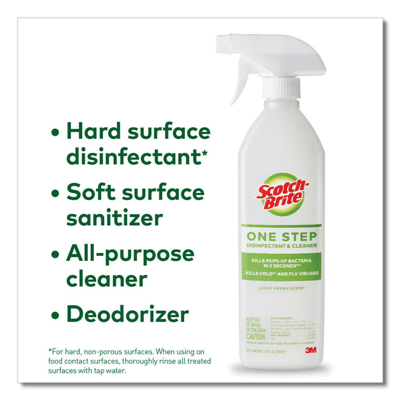 Scotch-Brite One Step Disinfectant and Cleaner, Light Fresh Scent, 28 oz Spray Bottle