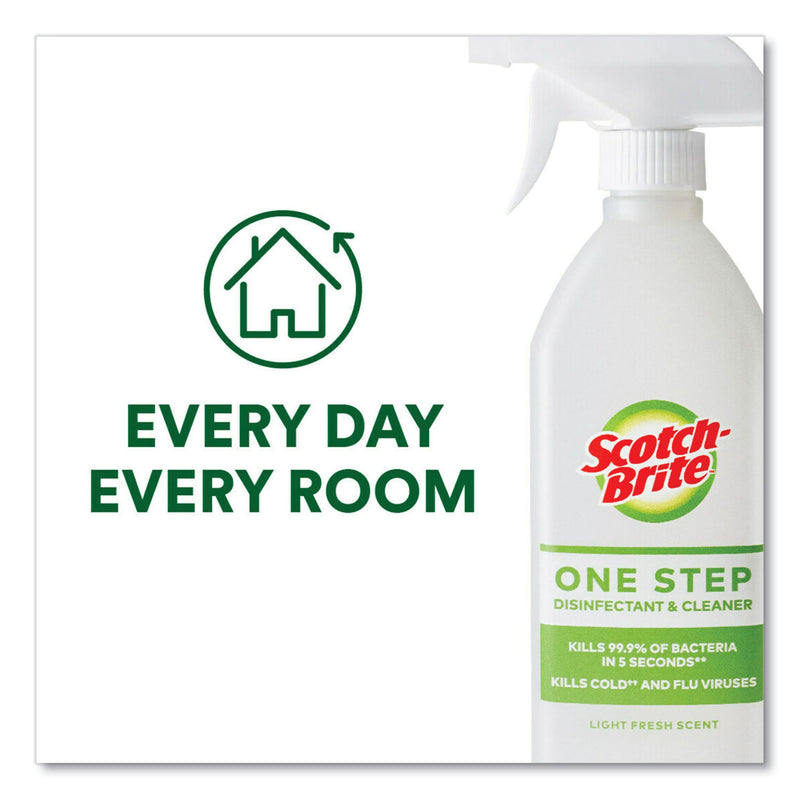 Scotch-Brite One Step Disinfectant and Cleaner, Light Fresh Scent, 28 oz Spray Bottle
