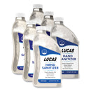Lucas Oil Liquid Hand Sanitizer, 0.5 gal Bottle, Unscented, 6/Carton