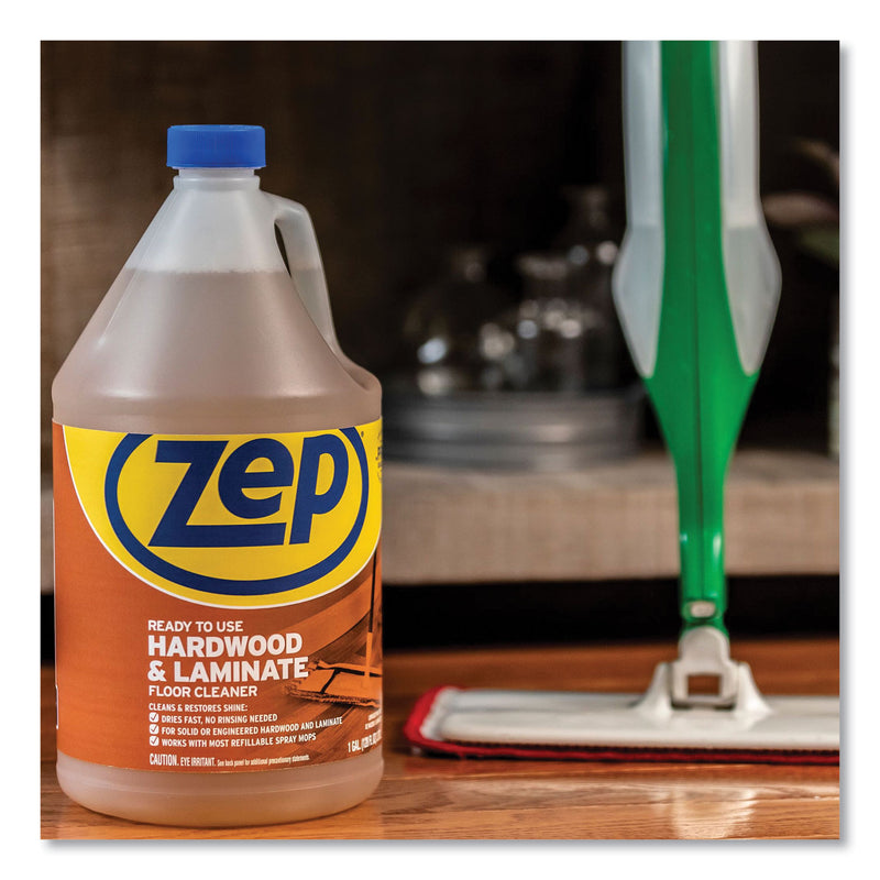 Zep Commercial Hardwood and Laminate Cleaner, Fresh Scent, 1 gal, 4/Carton