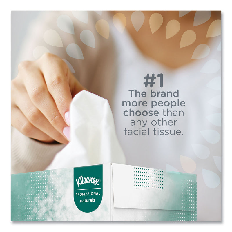 Kleenex Naturals Facial Tissue for Business, Flat Box, 2-Ply, White, 125 Sheets/Box