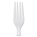 Dixie Plastic Cutlery, Heavyweight Forks, White, 1,000/Carton