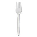 Dixie Mediumweight Polypropylene Cutlery, Fork, White, 1,000/Carton