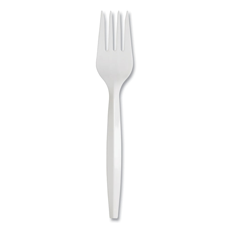 Dixie Mediumweight Polypropylene Cutlery, Fork, White, 1,000/Carton