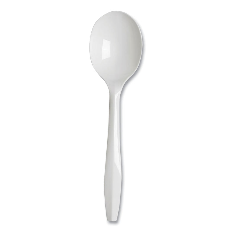 Dixie Plastic Cutlery, Mediumweight Soup Spoons, White, 1,000/Carton