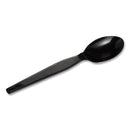 Dixie Plastic Cutlery, Heavyweight Teaspoons, Black, 1,000/Carton