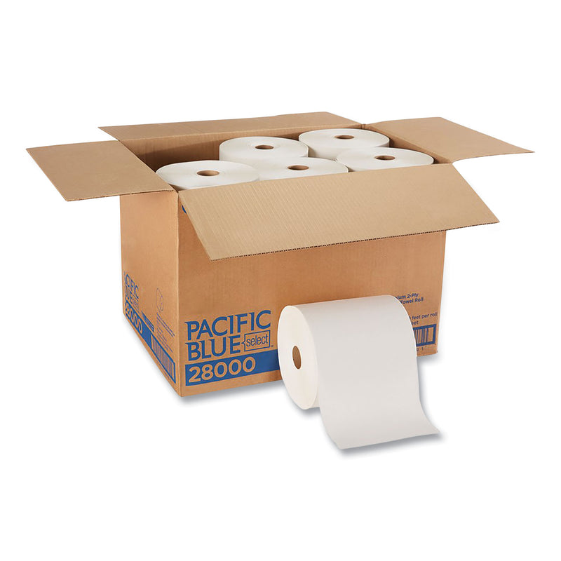 Georgia Pacific Pacific Blue Select Premium Nonperf Paper Towels, 2-Ply, 7.88 x 350 ft, White, 12 Rolls/Carton