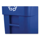 Rubbermaid Brute Recycling Rollout Container, Square, 50 gal, Blue