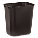 Rubbermaid Deskside Plastic Wastebasket, Rectangular, 7 gal, Black