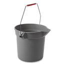 Rubbermaid 10 Quart Plastic Utility Pail, Plastic, Gray, 10.5" dia