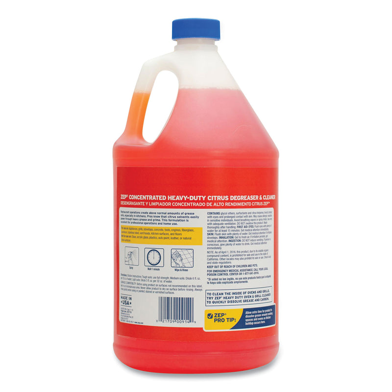 Zep Commercial Cleaner and Degreaser, Citrus Scent, 1 gal Bottle