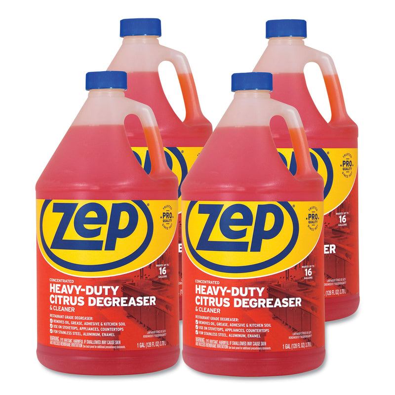 Zep Commercial Cleaner and Degreaser, 1 gal Bottle, 4/Carton