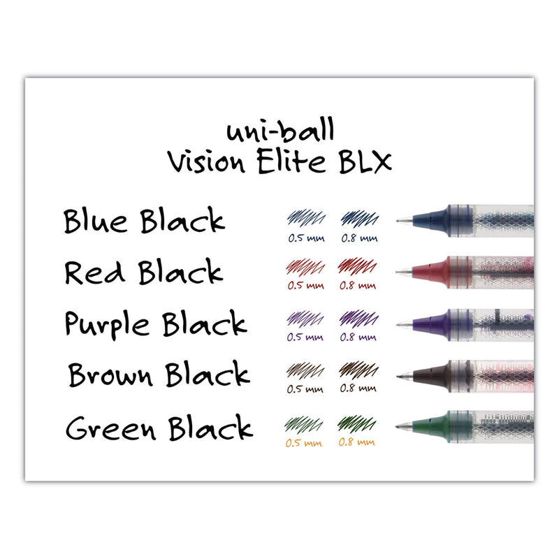 uniball Refill for Vision Elite Roller Ball Pens, Bold Conical Tip, Assorted Ink Colors, 2/Pack