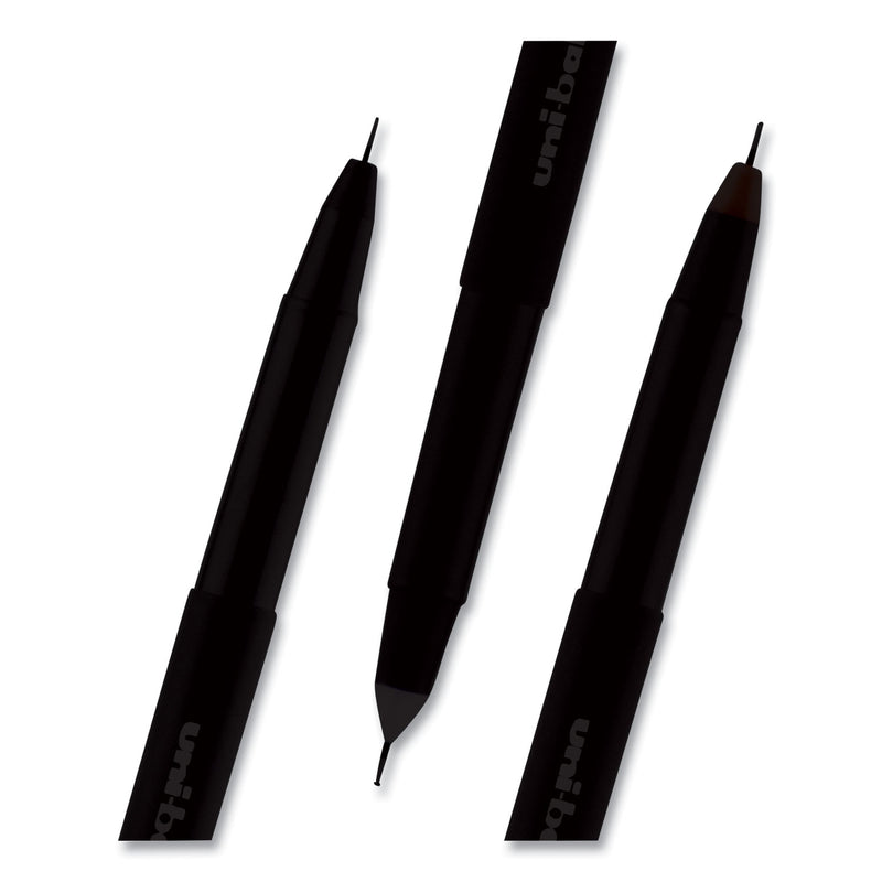 uniball ONYX Roller Ball Pen, Stick, Fine 0.7 mm, Red Ink, Black Matte Barrel, Dozen