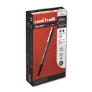 uniball Deluxe Roller Ball Pen, Stick, Micro 0.5 mm, Black Ink, Metallic Gray Barrel, Dozen