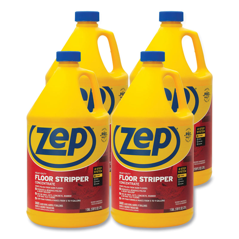 Zep Commercial Floor Stripper, Unscented, 1 gal, 4/Carton