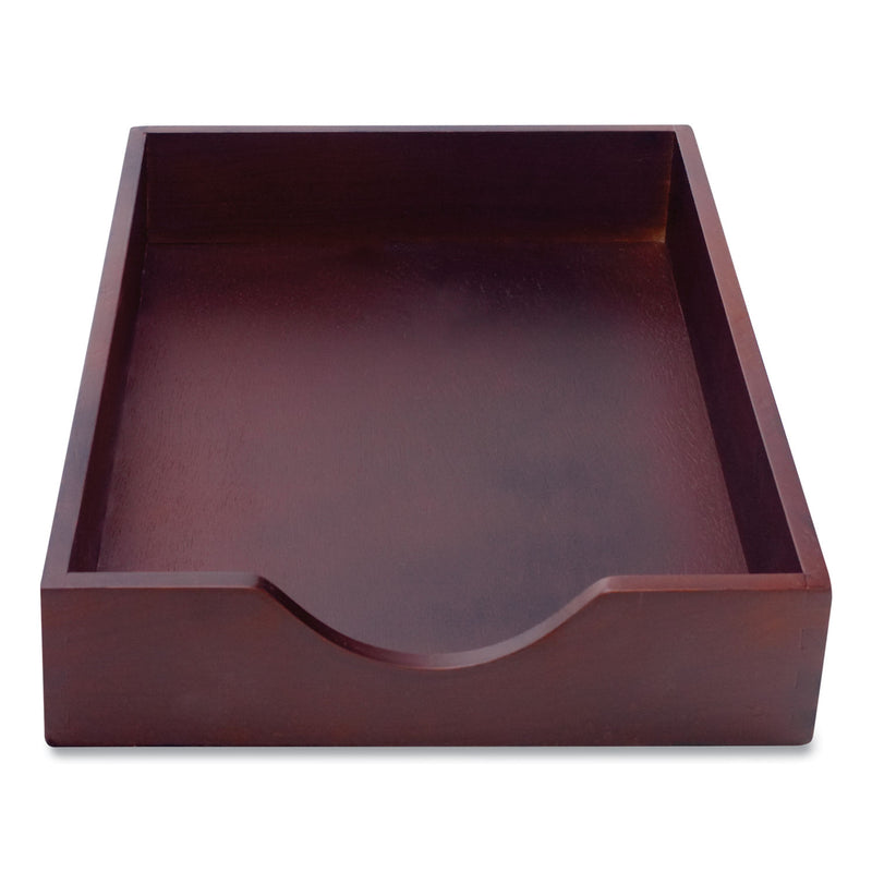 Carver Hardwood Stackable Desk Trays, 1 Section, Legal Size Files, 10.25" x 15.25" x 2.5", Mahogany