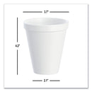 Dart Foam Drink Cups, 12 oz, White, 1,000/Carton