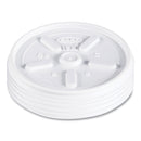Dart Plastic Lids for Foam Cups, Bowls and Containers, Vented, Fits 6-14 oz, White, 100/Pack, 10 Packs/Carton