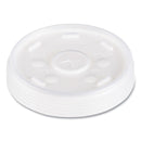 Dart Plastic Lids, Fits 12 oz to 24 oz Hot/Cold Foam Cups, Straw-Slot Lid, White, 100/Pack, 10 Packs/Carton