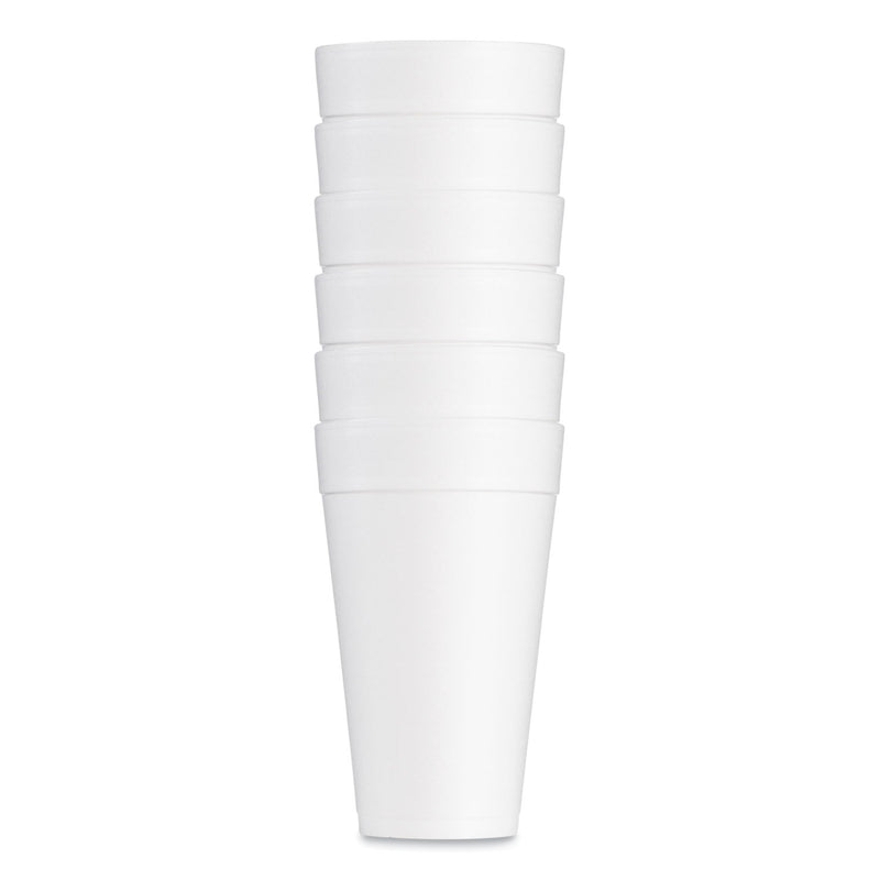 Dart Foam Drink Cups, 32 oz, White, 25/Bag, 20 Bags/Carton