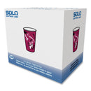 Dart Solo Paper Hot Drink Cups in Bistro Design, 12 oz, Maroon, 300/Carton