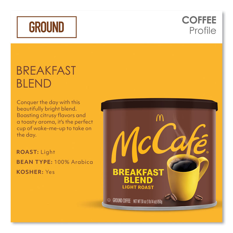 McCafe Ground Coffee, Breakfast Blend, 30 oz Can