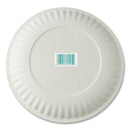 AJM Packaging Corporation White Paper Plates, 6" dia, 100/Pack, 10 Packs/Carton