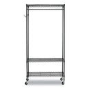 Alera Wire Shelving Garment Rack, 40 Garments, 48w x 18d x 75h, Black