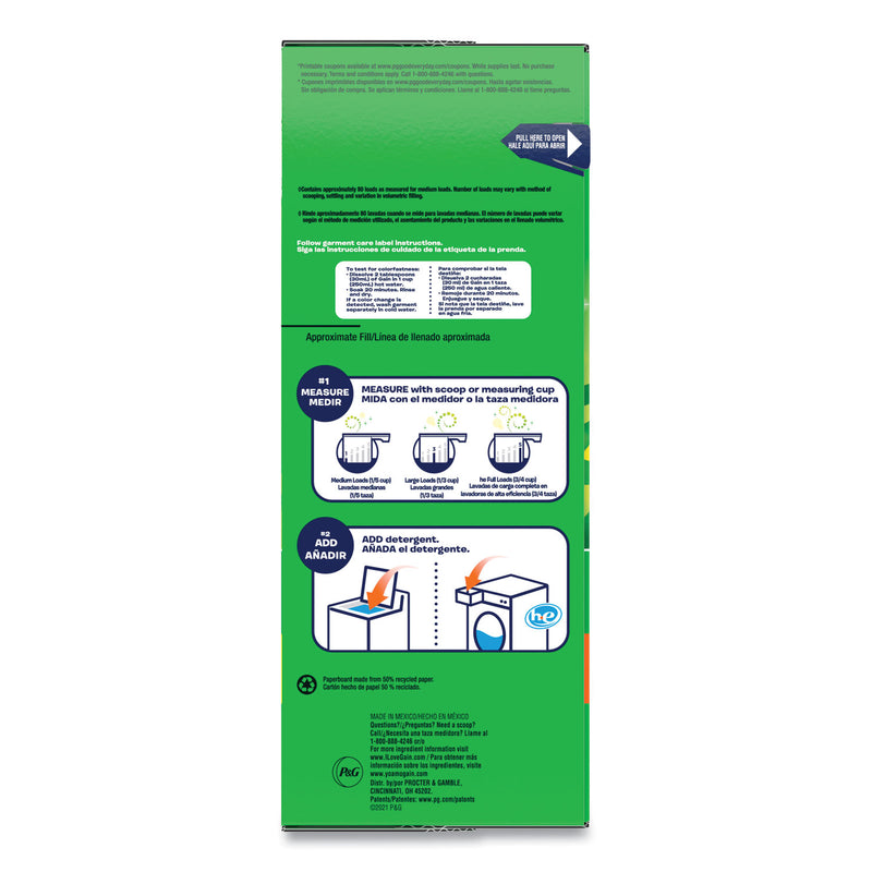 Gain Powder Laundry Detergent, Original Scent, 91 oz Box, 3/Carton