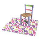 deflecto FashionMat Chair Mat, Rectangular, 35 x 40, Daisies