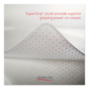 deflecto Antimicrobial Chair Mat, Medium Pile Carpet, 48 x 36, Lipped, Clear