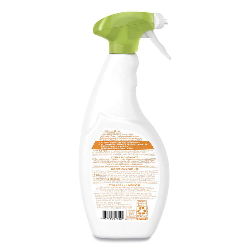Seventh Generation Botanical Disinfecting Multi-Surface Cleaner, 26 oz Spray Bottle
