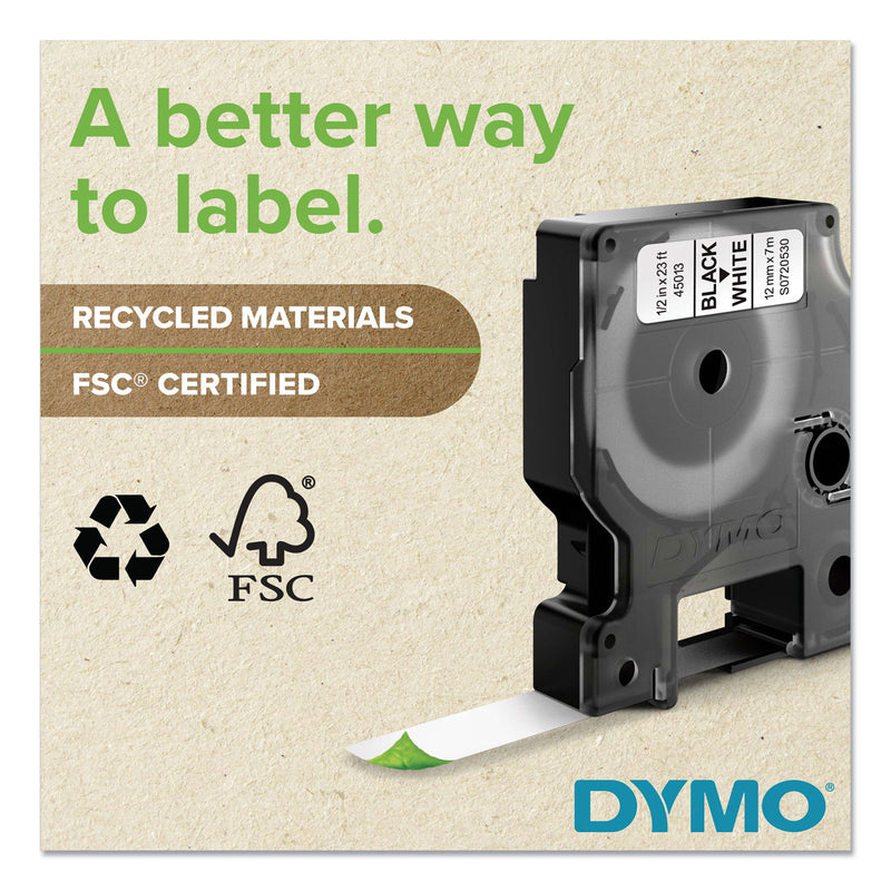 DYMO D1 Flexible Nylon Label Maker Tape, 0.5" x 11.5 ft, Black on White