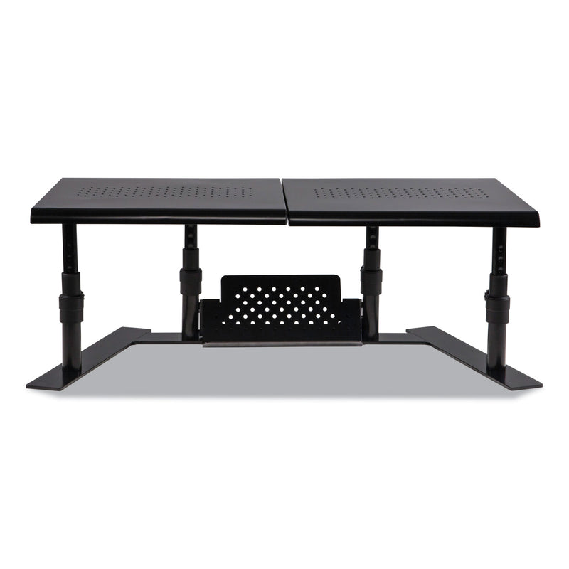 Allsop Metal Art ErgoTwin Dual Monitor Stand, 25.6 to 33.1 x 12.6 x 6.2 to 8.6, Black, Supports 20 lb/Shelf